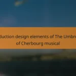Production design elements of The Umbrellas of Cherbourg musical