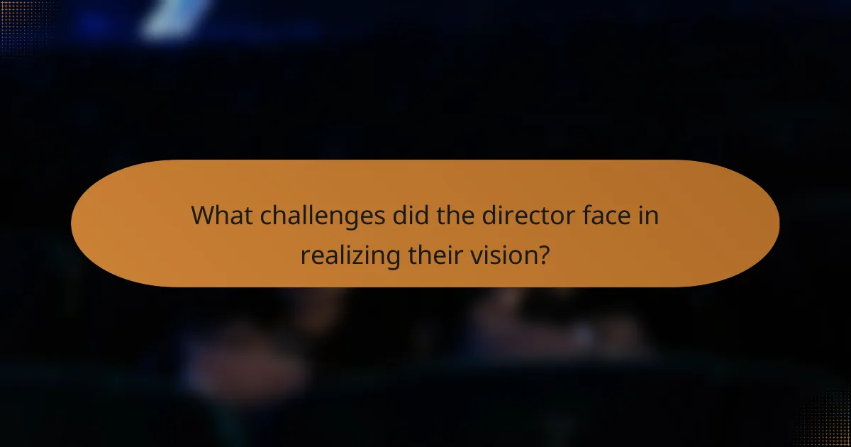 What challenges did the director face in realizing their vision?
