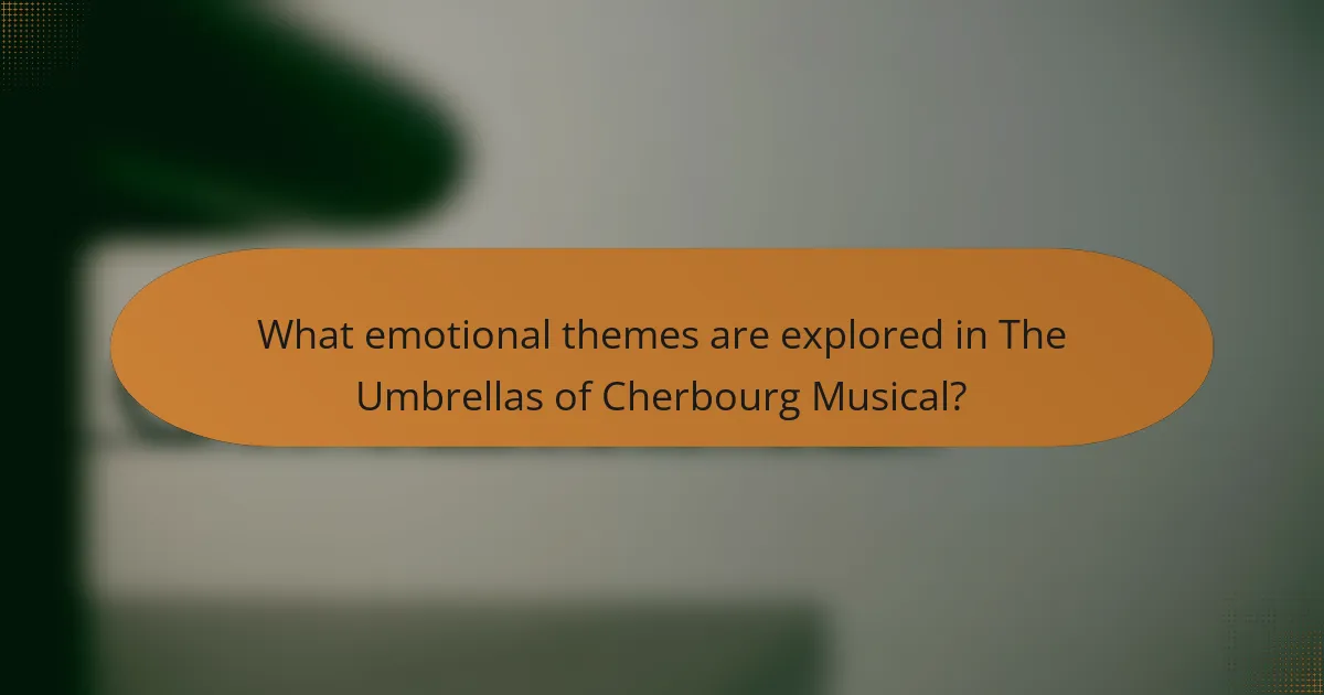 What emotional themes are explored in The Umbrellas of Cherbourg Musical?